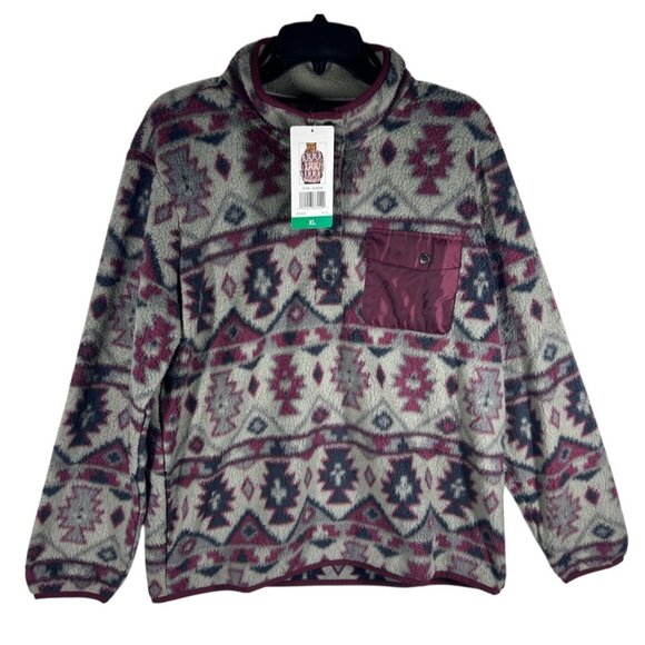 Weatherproof Vintage Fleece Sweater Women's‎ Size XL Aztec Print Pullover New - Picture 1 of 9